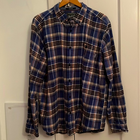 ✅ WOOLRICH “Trout Run” Plaid Checkered Flannel Button Down Outdoor Shirt - Picture 1 of 5
